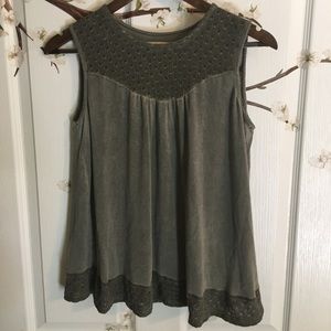 Knox Rose - mossy grey tank top blouse